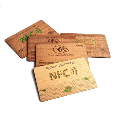 Control de acceso de tarjetas clave de hoteles de madera RFID con acabado mate o brillante ISO14443A