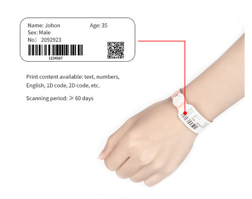 Impresión de logotipo con pulsera médica de PVC para hospitales, etiqueta RFID NFC pulsera desechable