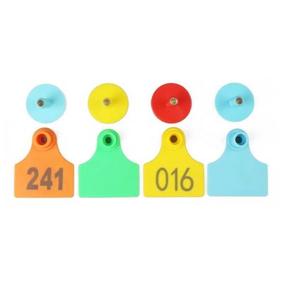 70x80mm 104x74mm UHF etiquetas auriculares de RFID para animales Material TPU para el monitoreo de ganado
